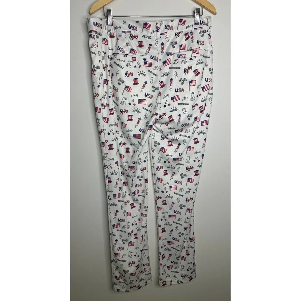 Golf Men's American Flag Stretch Golf Pants Patriotic Trousers 4th of July 33 32 - Picture 8 of 11